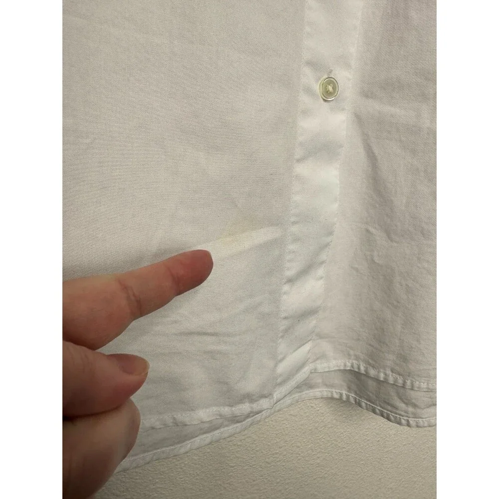 Madewell XL Oversized Button-Up Shirt White Cotton Oxford Long Sleeve Pocket NWT - Picture 8 of 14